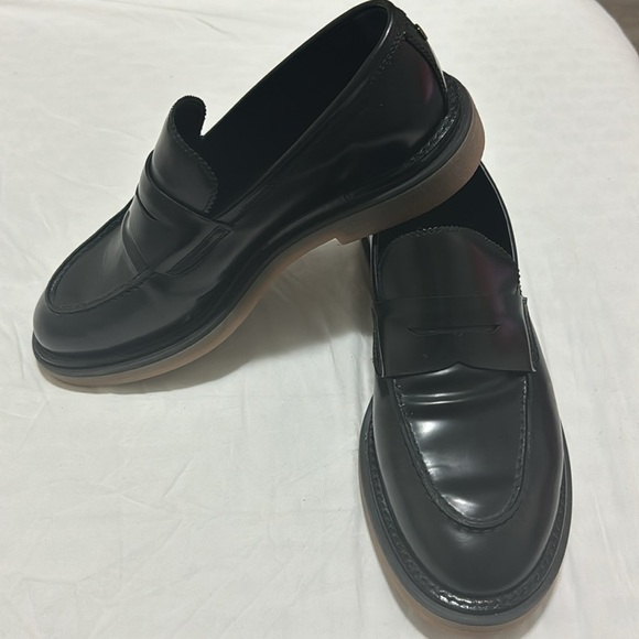 $400 AGL Sirena Penny Loafer SHOES SLIP ON LEATHER BLACK MOC TOE size 38.5 - Picture 5 of 5